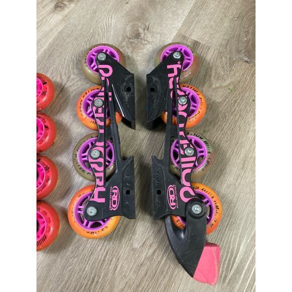 Roller Derby Inline Skate Replacement Wheels Pink Glitter Jelly - Picture 5 of 11